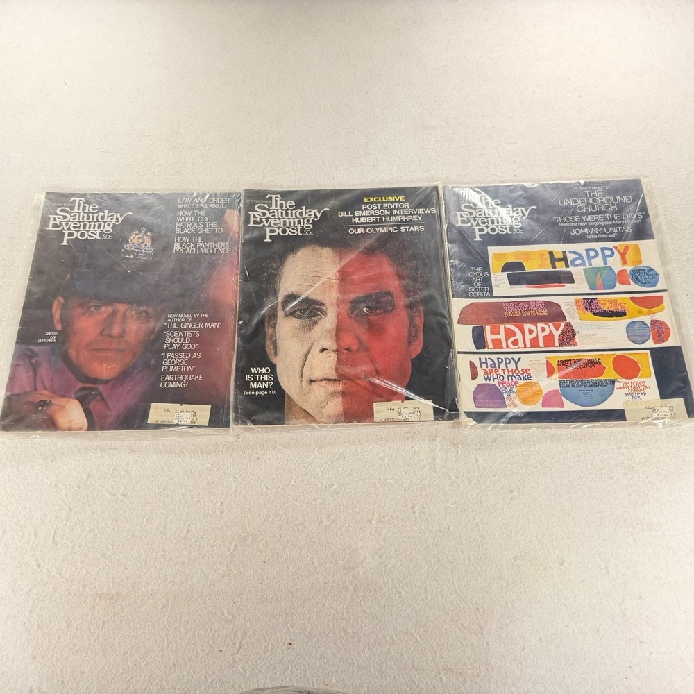 Saturday Evening Post Lot of 3 (1968) Civil Rights Police Corita Art